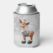 Prettig Christmoose met een hoed Blikjeskoeler (Blikje Achterkant)
