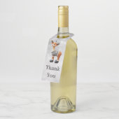 Prettig Christmoose met een hoed Flessenhanger (Schuin)