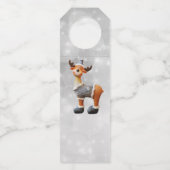 Prettig Christmoose met een hoed Flessenhanger (Achterkant)