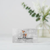 Prettig Christmoose met een hoed Visitekaartje (Staand voorkant)