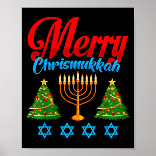 Prettig Christmukkah Joods Kerstmis Kerst Hanukkah Poster