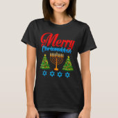 Prettig Christmukkah Joods Kerstmis Kerstmis Hanuk T-shirt (Voorkant)