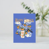 Prettig Chuseok met Kaki Boom Briefkaart (Staand voorkant)