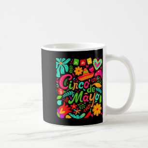 Prettig cinco de mayo bloemrijke mexicaanse taco's koffiemok