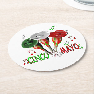 Prettig Cinco de Mayo Ronde Kartonnen Onderzetter