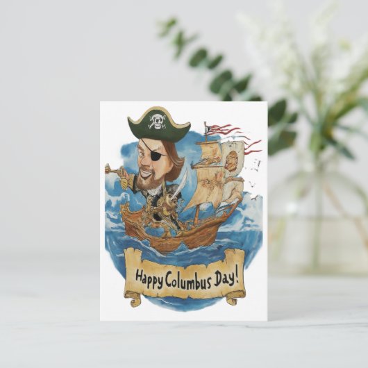 Prettig Columbusdag Uitnodiging Briefkaart (Staand voorkant)