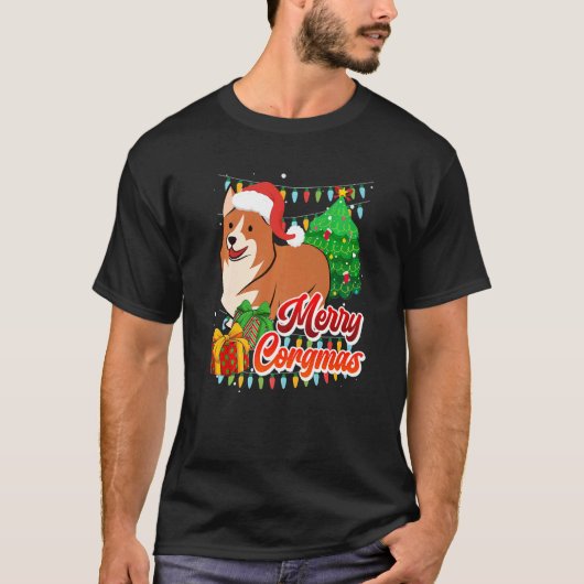 Prettig Corgmas corgi hond baasje T-shirt (Voorkant)