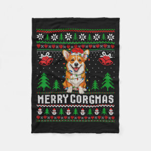 Prettig Corgmas lelijk T-shirt Grappige Corgi Kers Fleece Deken