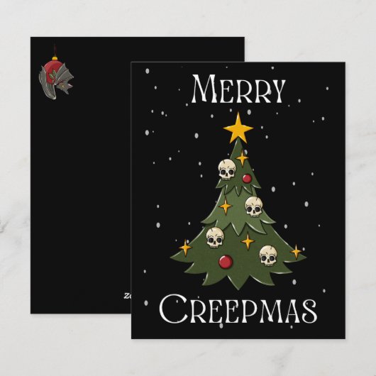 Prettig Creepkerstboom Feestdagenkaart (Voorkant / Achterkant)