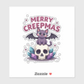 Prettig Creepkerstfeest Kat Pastel Goth Kerst Sche Sticker (Vel)