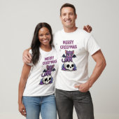 Prettig Creepkerstfeest Kat Pastel Goth Kerst Sche T-shirt (Unisex)