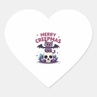 Prettig Creepkerstfeest Kat Pastel Goth Kerstmis S Hart Sticker