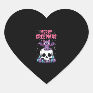 Prettig Creepkerstfeest Kat Pastel Goth Kerstmis S Hart Sticker