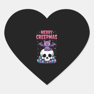 Prettig Creepkerstfeest Kat Pastel Goth Kerstmis S Hart Sticker