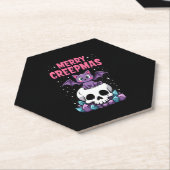 Prettig Creepkerstfeest Kat Pastel Goth Kerstmis S Kartonnen Onderzetters (Schuin)