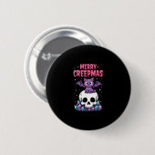 Prettig Creepkerstfeest Kat Pastel Goth Kerstmis S Ronde Button 5,7 Cm (Voorkant /achterkant)