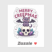 Prettig Creepkerstfeest Kat Pastel Goth Kerstmis S Sticker (Vel)