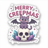 Prettig Creepkerstfeest Kat Pastel Goth Kerstmis S Sticker (Voorkant)