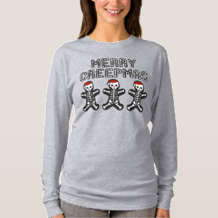Prettig Creepkerstfeest Skelet Gemberkoekmannen T-shirt