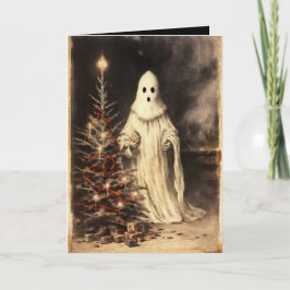 Prettig Creepkerstfeest Spookachtige Geest Gothisc Kaart
