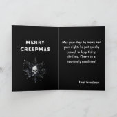 Prettig Creepmas Griezelige Sneeuwman Gotische Vin Kaart (Binnen)