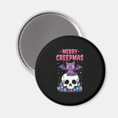 Prettig Creepmas Kat Pastel Goth Kerstmis Schedel Magneet (Voorkant / Achterkant)