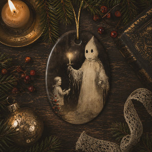 Prettig Creepmas Vintage Geest Gothisch Kerstfeest Keramisch Ornament