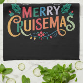 Prettig Cruisemas 2024 Kerstman Kerst Rendier Theedoek (Gevouwen)