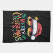 Prettig Cruisemas 2024 Kerstman Kerst Rendier Theedoek (Horizontaal)