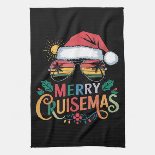 Prettig Cruisemas 2024 Kerstman Kerst Rendier Theedoek