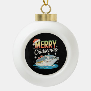 Prettig Cruisemas Cruise Schip Kerstmis Familie Ke Keramische Bal Ornament