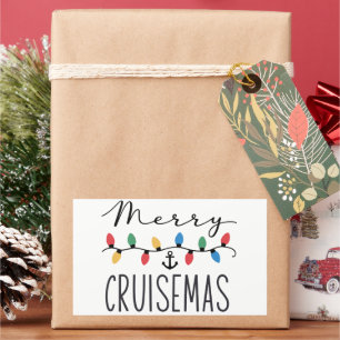 Prettig Cruisemas Familie Kerst Cruise Reis  Rechthoekige Sticker