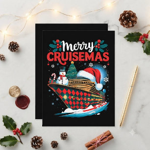 Prettig Cruisemas Leuke Gezins Kerstmis Briefkaart