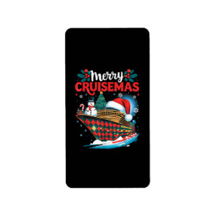 Prettig Cruisemas Leuke Gezins Kerstmis Etiket