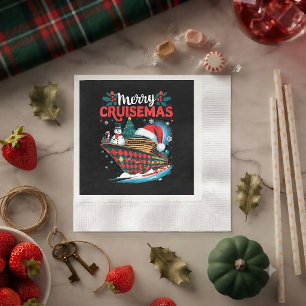 Prettig Cruisemas Leuke Gezins Kerstmis Servet