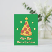 Prettig Crustmas - Pizza Kerstmis Briefkaart (Staand voorkant)