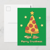 Prettig Crustmas - Pizza Kerstmis Briefkaart (Voorkant / Achterkant)