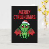 Prettig Cthulhumas-feest Kaart (Gele Bloem)
