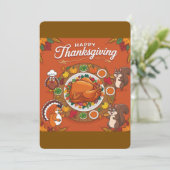 Prettig Dankdag Feestdagenkaart (Staand voorkant)