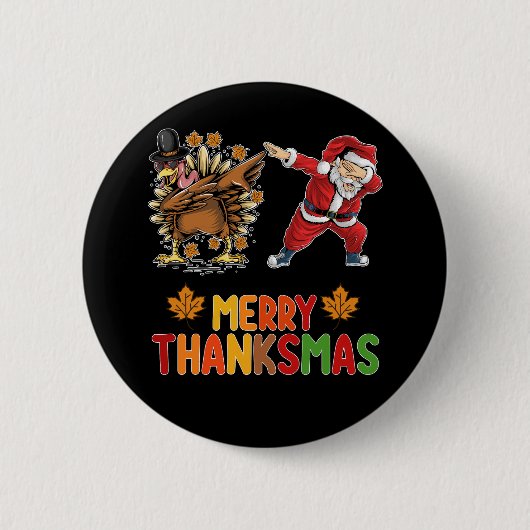 Prettig Dankfeest Dankdag Herfst Kerstseizoen Ronde Button 5,7 Cm (Voorkant)