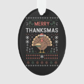 Prettig Dankfeest Kerstmis Dankfeest Kalkoen Ornament (voorkant)