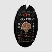 Prettig Dankfeest Kerstmis Dankfeest Kalkoen Ornament (voorkant)