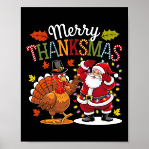 Prettig Dankfeest Kerstmis, Turkije Kerstman Poster