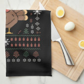 Prettig DankKerstmis Kerstmis Dankzegging Kalkoen  Theedoek (Quarter Fold)