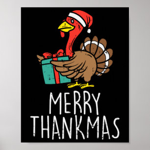 Prettig Dankmas Kerstman Kerstmis Thanksgiving Ker Poster