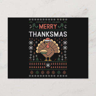 Prettig Dankmas Kerstmis Thanksgiving Kalkoen Briefkaart