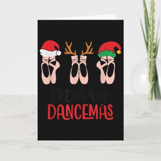 Prettig Danskerstfeest Ballet Dansleraar Kerstmis Kaart (Voorkant)
