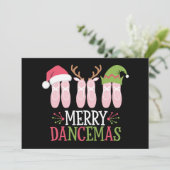 Prettig Danskerstfeest Ballet Dansschoenen Dansen Feestdagenkaart (Staand voorkant)