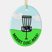 Prettig Disc-Mas Grappige Disc Golf Kerstmis Keramisch Ornament (Rechts)