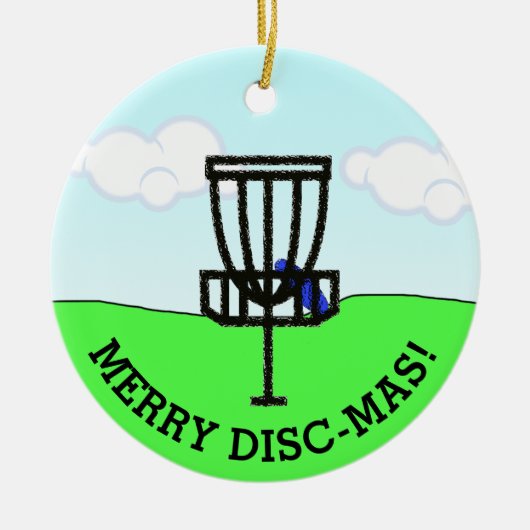 Prettig Disc-Mas Grappige Disc Golf Kerstmis Keramisch Ornament (Voorkant)
